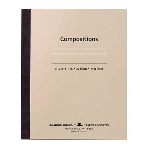 Roaring Spring Stitched Composition Book 20 Sheets Wide Ruled