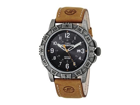 timex expedition rugged leather strap watch