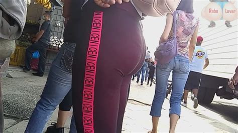 Hot Curly Haired Brunette Latina With Super Thin Leggings Shows Major VPL Action OC