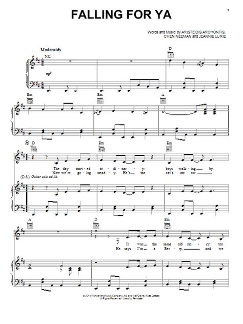 Falling For Ya From Teen Beach Movie Sheet Music By Grace Phipps