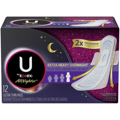 U By Kotex Allnighter Ultra Thin Extra Heavy Flow Unscented Overnight