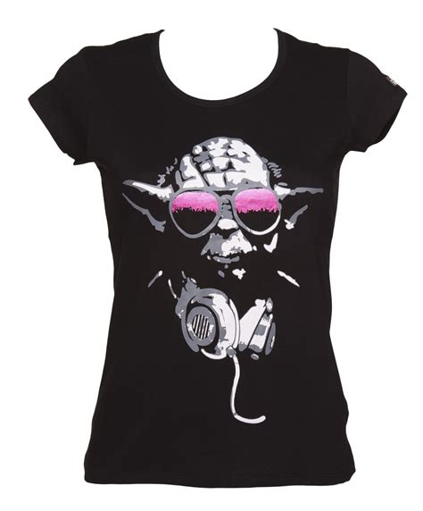 Ladies Black Dj Yoda Star Wars T Shirt Star Wars Personajes Star Wars