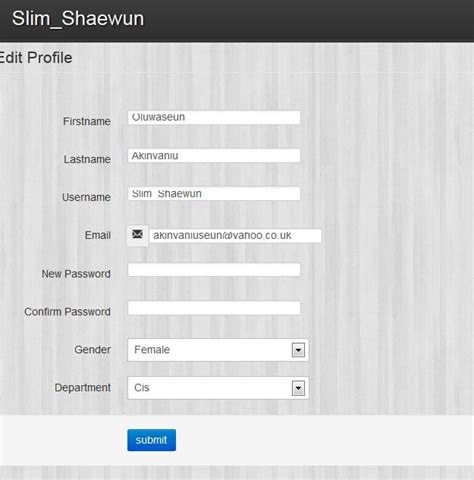 Change Password And Edit Profile Page Download Scientific Diagram