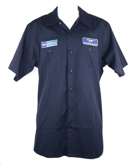 David Carey Vintage Ford Mustang Mechanic Pit Crew Garage Work Shirt