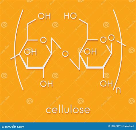 Cellulose Chemical Structure Main Component Of Cotton Fiber Wood Paper Etc Skeletal