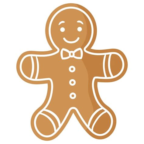 Premium Vector Christmas Festive Gingerbread Man Cookie Covered By