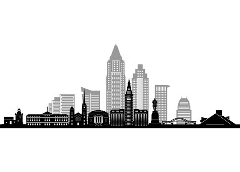 Cleveland Ohio Usa Skyline Graphic By Simpline · Creative Fabrica