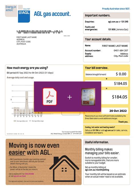 Australia Agl Gas Fake Utility Bill Template