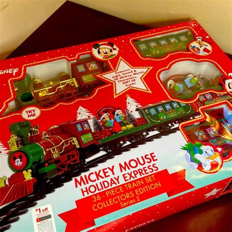 Disney Holiday Disney Mickey Mouse Holiday Express Train Set 36