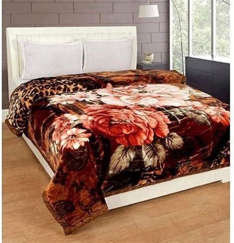 Buy Omaja Home Floral Embossed Double Bed Mink Blanket For Winter Super Soft And Plush Flower