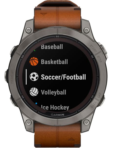 Ceasuri Garmin Fenix Pro Sapphire Solar Titanium Chestnut Leather