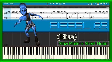 Blue Da Ba Dee 🟦 Eiffel 65 🌍 Slow Sheet Music Piano Tutorial 🎹