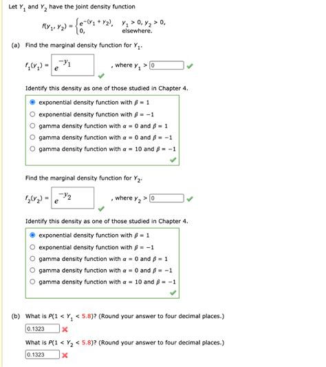 Solved Only Part B Let Y1 And Y2 Have The Joint Density