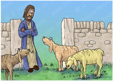 John 10 Jesus I Am The Gate Bible Cartoons