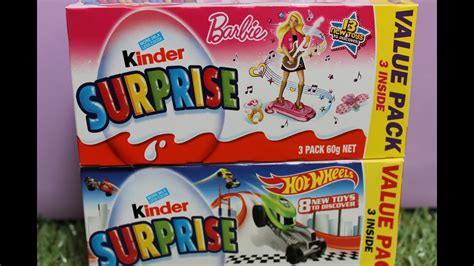 Kinder Surprise Barbie Vs Hot Wheels Chocolate Egg Surprise Toy Opening Youtube