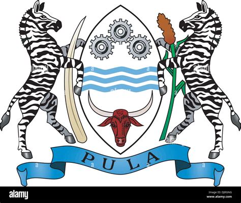 The National Coat Of Arms Of Botswana Stock Vector Image And Art Alamy