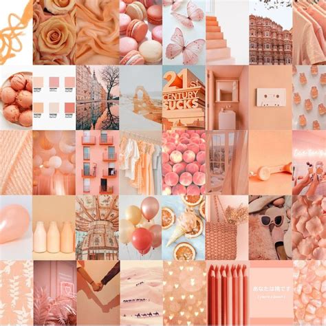 Light Orange Wall Collage Wall Collage Light Purple Wallpaper