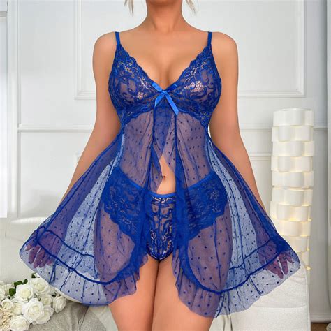 Womens Sexy Lingerie Sleepwear Nightwear Underwear Teddy Babydoll Lace Dress Set Ebay