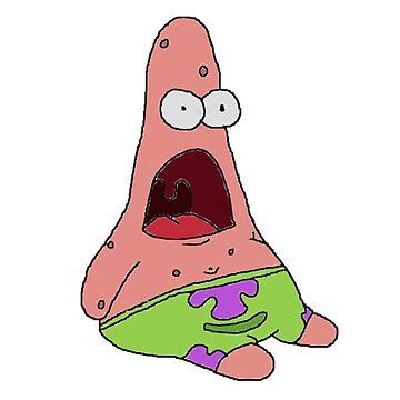 "badly drawn open mouth patrick meme " Sticker for Sale by wormyart ...