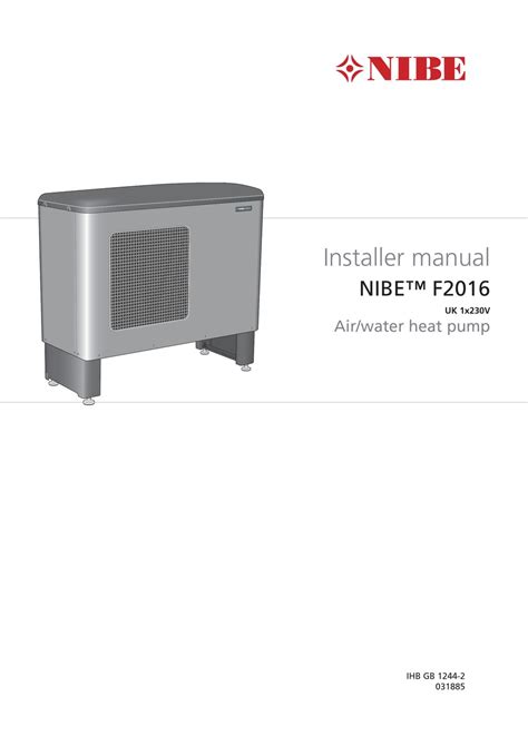 NIBE F2016 HEAT PUMP INSTALLER MANUAL | ManualsLib