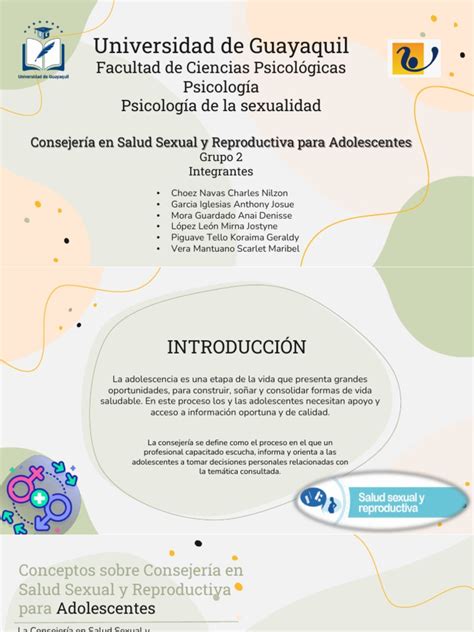 Consejería En Salud Sexual Y Reproductiva Para Adolescentes Pdf Relaciones Sexuales