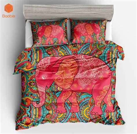 Pcs Bohemia D Elephant Printed Duvet Cover Set Bedding Set With