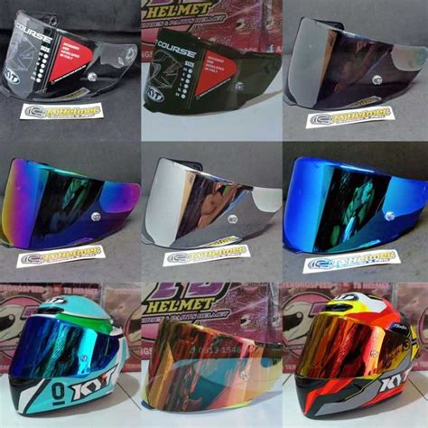 Jual Visor Helm Kyt Tt Course Iridium Silver Blue Red Dark Smoke Clear