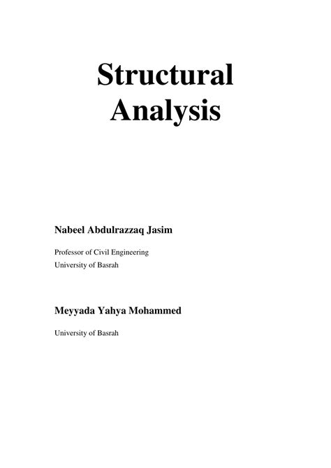 (PDF) Structural Analysis