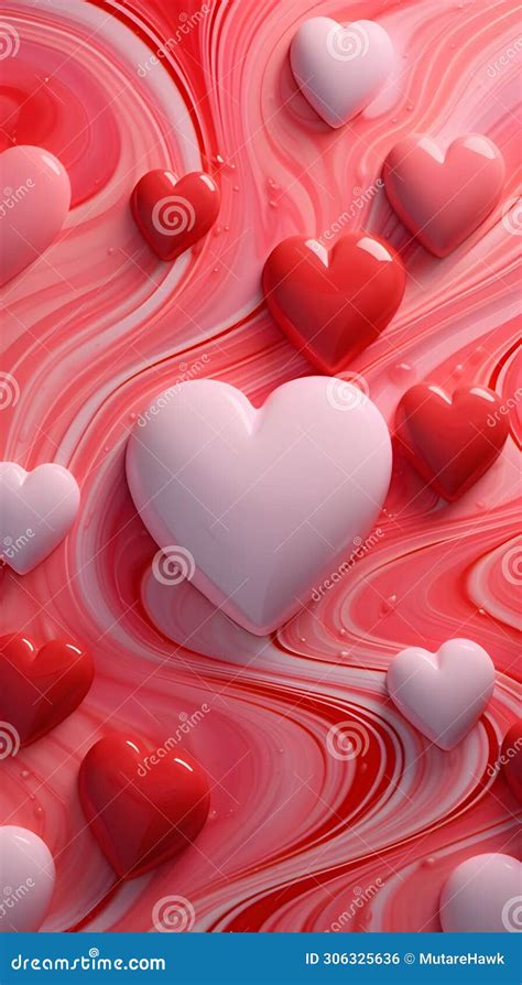 Pink And Red Hearts With Gloss As Abstract Background Wallpaper