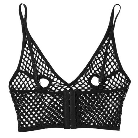 Damen Netz BH brustfreies Crop Tops Aushölen Mesh Büstenhebe