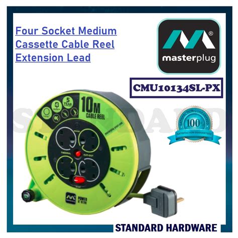 Masterplug Pro Xt Cmu Sl Px Four Socket Medium Cassette Cable Reel