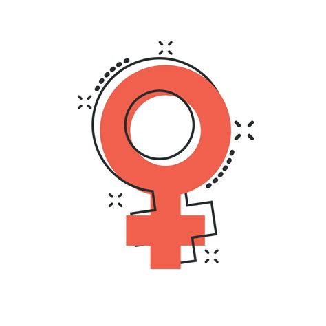 Vector Cartoon Female Sex Symbol Icon In Comic Style Women Gender Concept Illustration