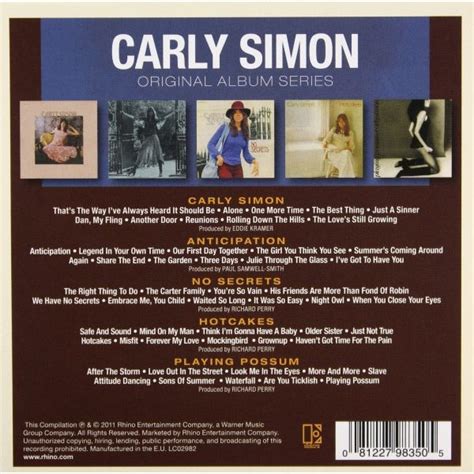 Carly Simon Original Album Series BOX 5CD EMAG Bg