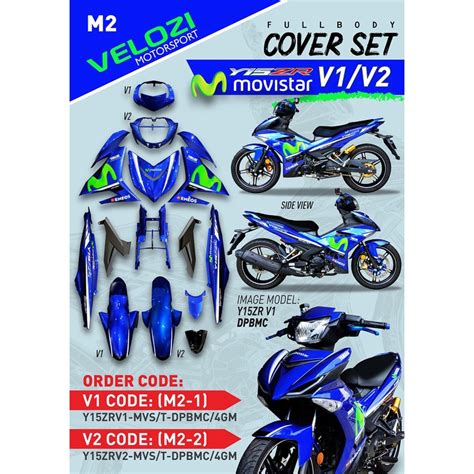 VELOZI YAMAHA Y15ZR V1 V2 Y15 MOVISTAR DPBMC BLUE GREEN COLOUR FULL