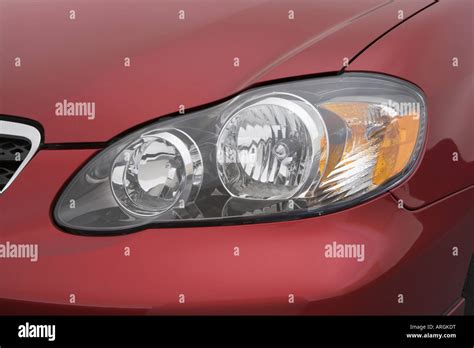 2007 Toyota Corolla S In Red Headlight Stock Photo Alamy