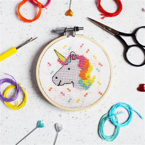 Unicorn Mini Cross Stitch Craft Kit By The Make Arcade