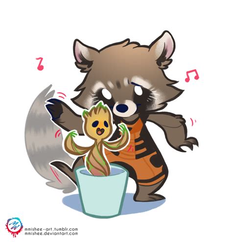 Rocket And Groot By Mmishee On Deviantart