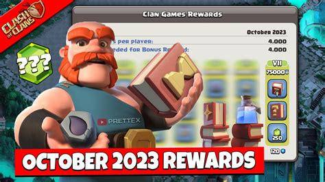 October 2023 Clan Games Rewards In Clash Of Clans Best October Clan