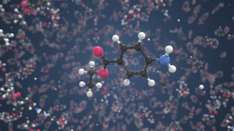 Benzocaine Molecule Conceptual Molecular Model Chemical Looping 3d Animation Stock Footage