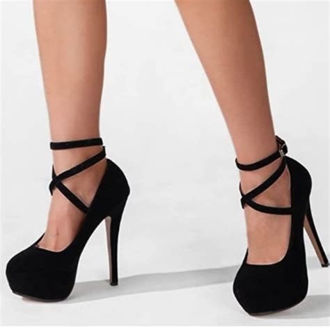 Ochenta Shoes Ochenta Womens Ankle Cross Strap Pumps Platform