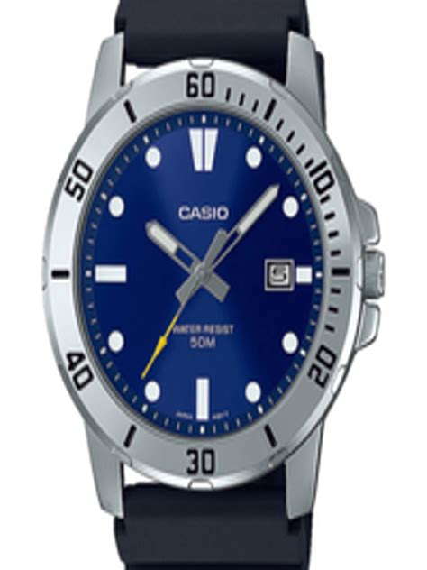 Buy CASIO Enticer Men Blue Stainless Steel Dial Black Straps Analogue