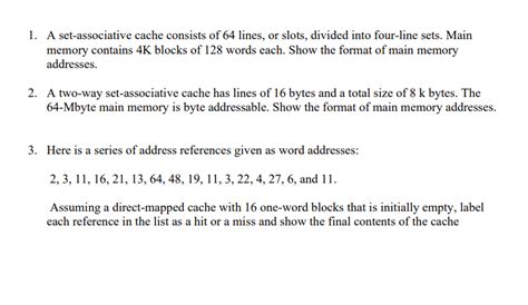 Solved A Set Associative Cache Consists Of Lines Or Chegg