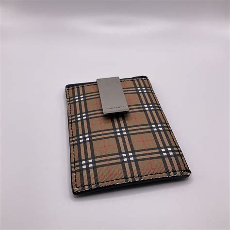 Burberry Vintage Check Money Clip Card Holder Archive Gem