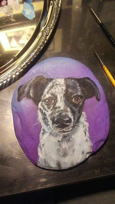 Dog Portrait Rock I Painted For A Custom Order