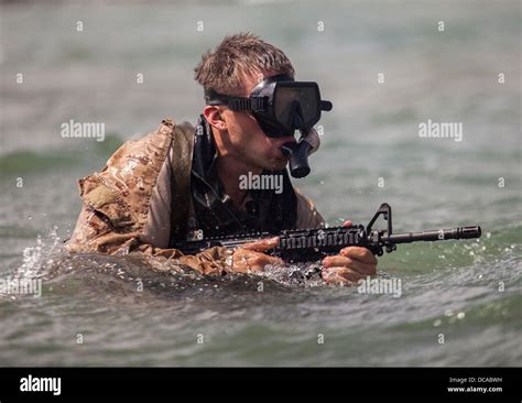 US Marines Maritime Raid Force Commandos Conduct An Amphibious Assault