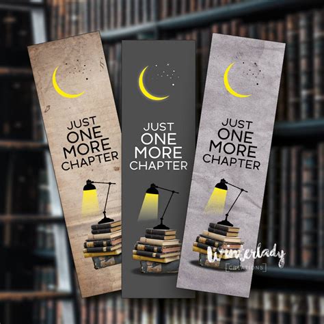 Just One More Chapter Bookmarks Quote Printable Etsy