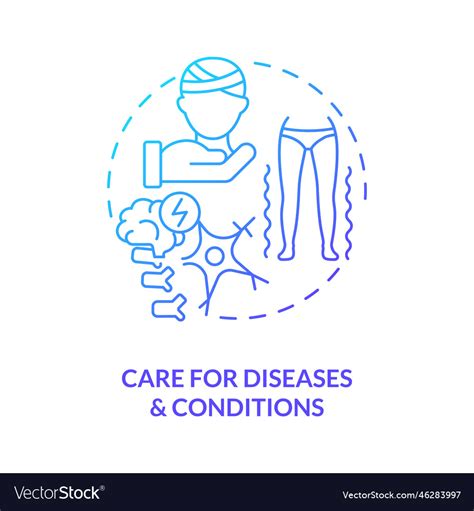 Care for diseases and conditions blue gradient Vector Image 