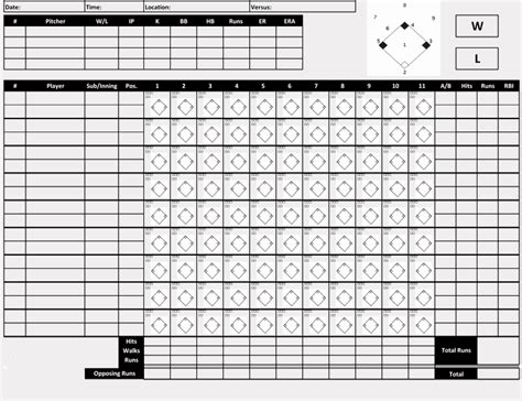 30 Baseball Scoring Sheet Printable | Example Document Template