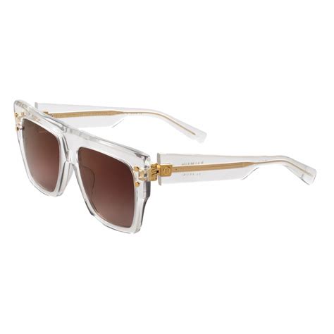 Balmain White Crystal And Gold Tone Acetate B I Sunglasses Balmain Eyewear Avvenice