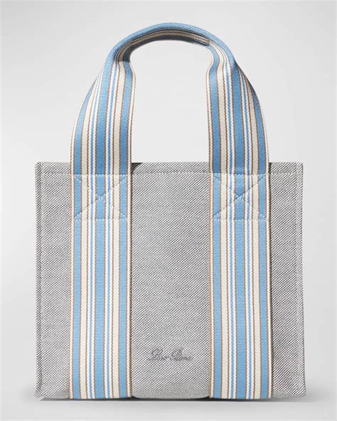 Loro Piana The Suitcase Stripe Mini Canvas Tote Bag Neiman Marcus